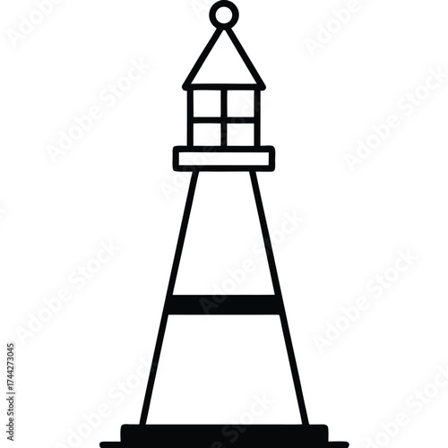 harbor signal buoy simple line art silhouette vector icon