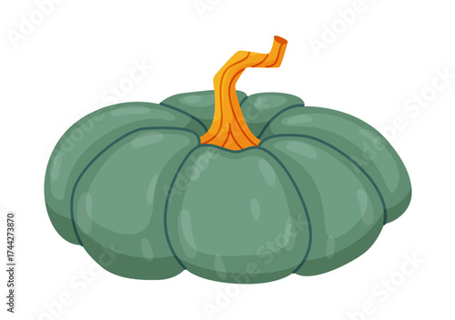 Autumn pumpkin. Hand drawn trendy flat style isolated on transparent background. for Halloween or Thanksgiving stickers, menus, apps, posters, design. Vector illustration