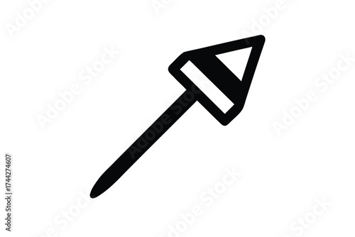 ice pick simple line art silhouette vector icon