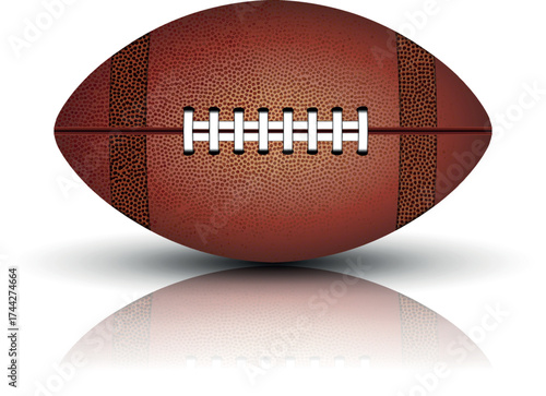 American football ball isolated on white background, a football or soccer ball vector illustration