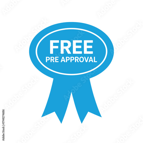 Blue ribbon badge for free pre approval offer
