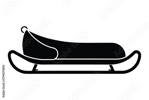 Wallpaper Mural ice sled simple line art silhouette vector icon Torontodigital.ca