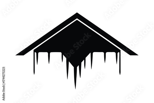 icicle roof simple line art silhouette vector icon