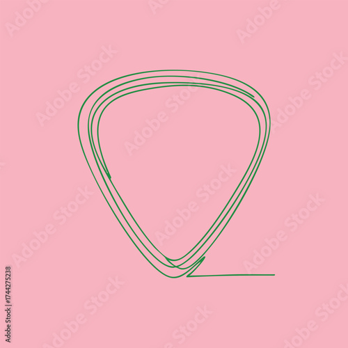 Colorful paperclip shaped wire sculpture with a pink emphasizing minimalistic and modern design elements