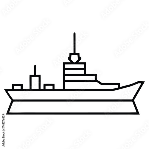 naval base simple line art silhouette vector icon