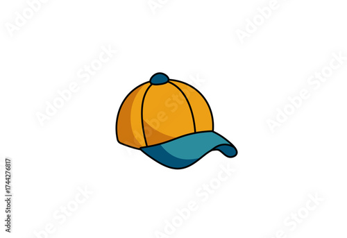 Cartoon cap close up. Vector illustration