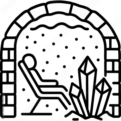 Himalayan salt therapy cave outline icon vector