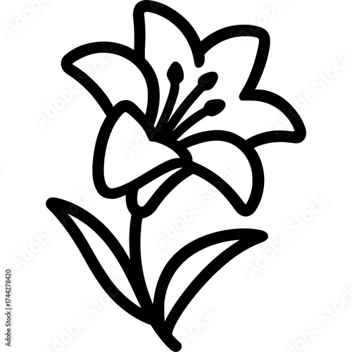 Minimalistic easter lily icon