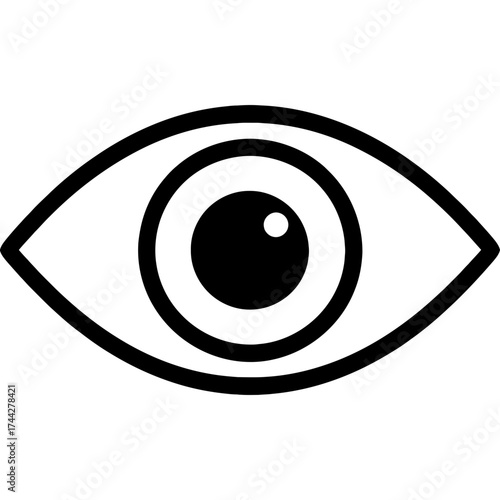 Human eye outline icon vector
