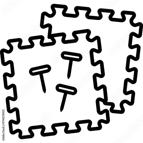 Blocking mats outline icon vector