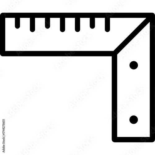 Carpenter square layout tool outline icon vector