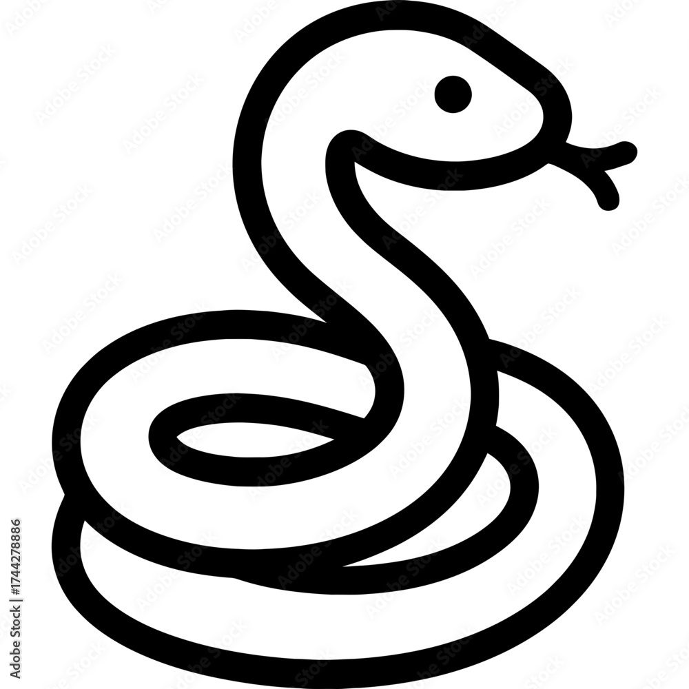 Fototapeta premium Minimalistic zodiac snake icon