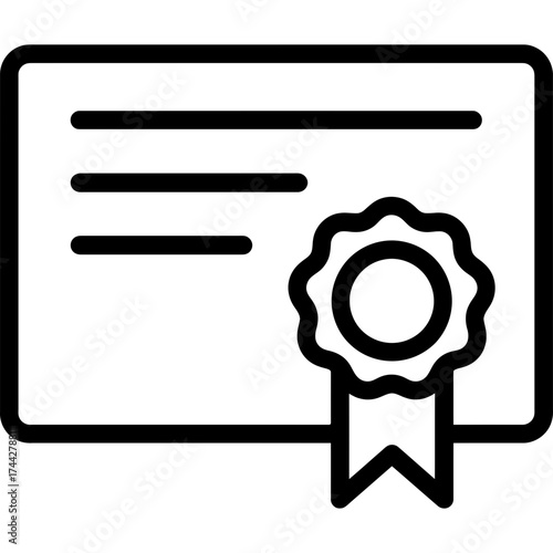 Certificate award outline icon vector