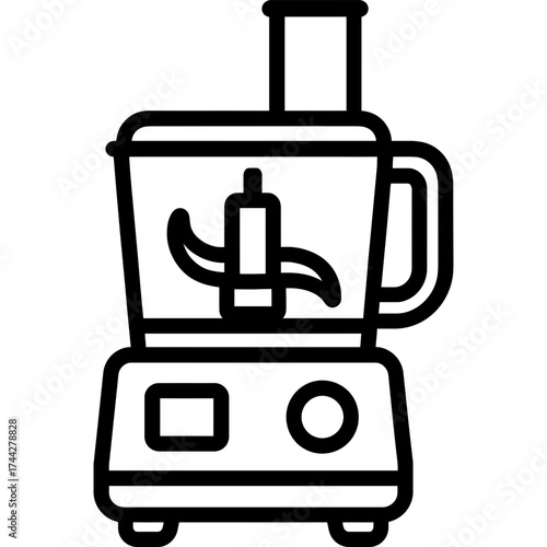Commercial food processor outline icon vector