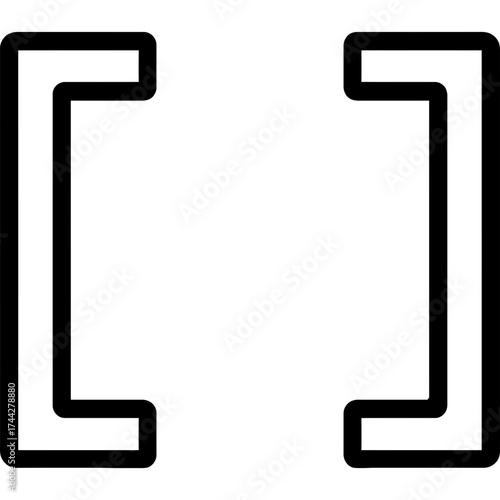 Square brackets punctuation marks outline icon vector