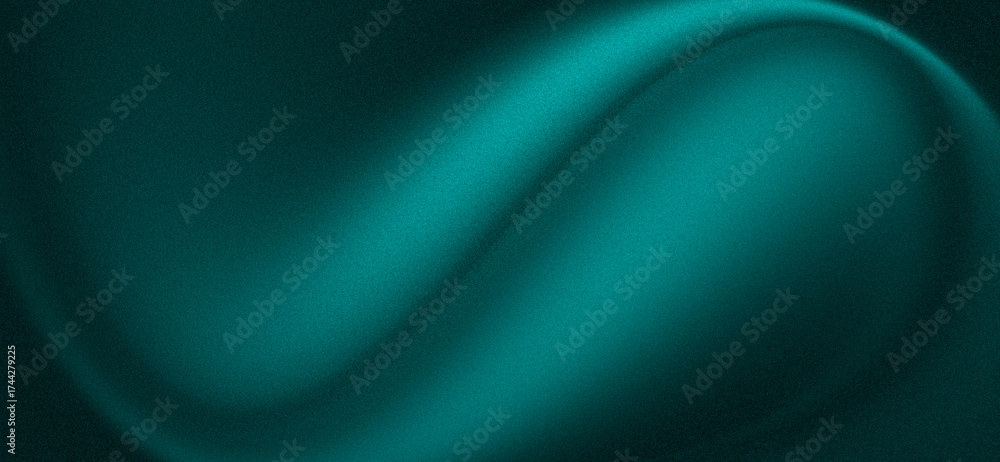 Obraz premium Abstract teal wave background with smooth, flowing curves and gradient shading.