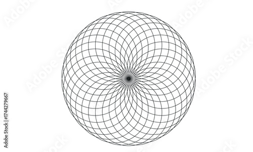 Vector art of geometric rosette pattern