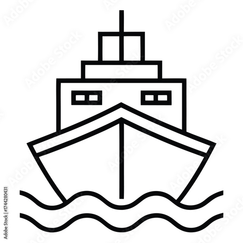 shipyard simple line art silhouette vector icon