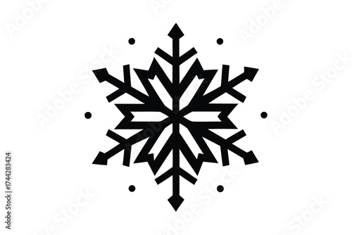 snowflake snowstorm simple line art silhouette vector icon