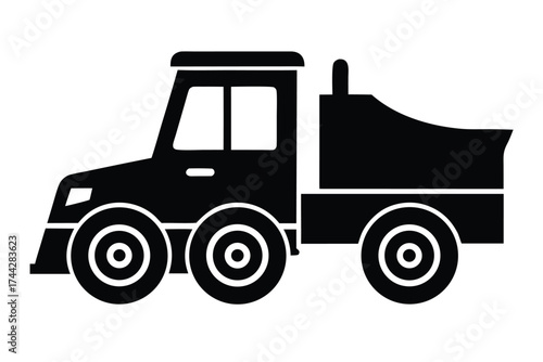 snowplow simple line art silhouette vector icon