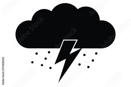 winter storm cloud simple line art silhouette vector icon