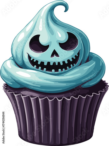 Cup cake for Halloween day  2 vector file 