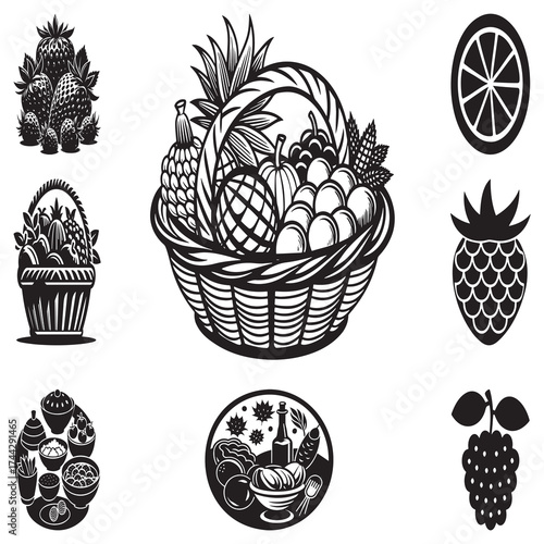 Fresh Fruit and Vegetable Collection Featuring Pineapples Berries Citrus and More Emphasizing Healthy Eating and Nutritional Benefits