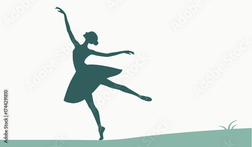 Graceful Ballerina Dancing: Elegant Silhouette Art for Dance and Art Lovers