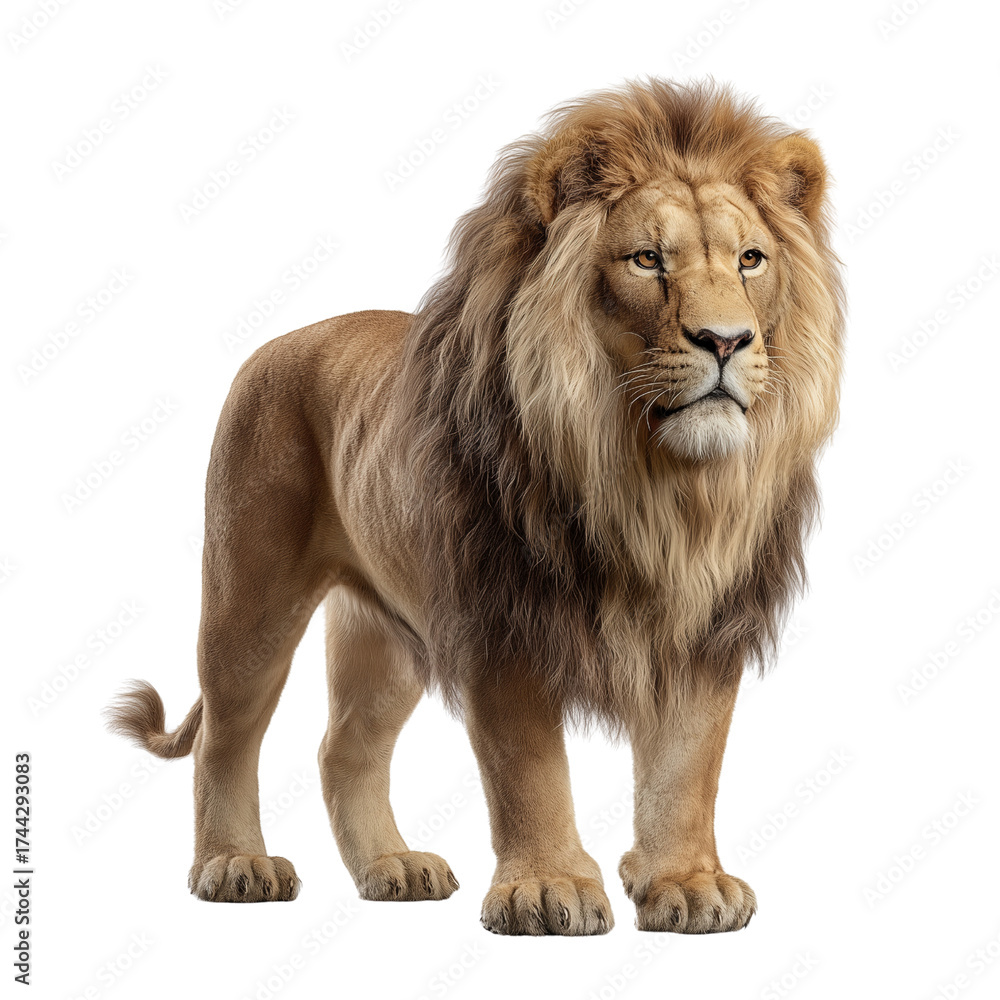 Obraz premium A Majestic lion side view isolated on a transparent background