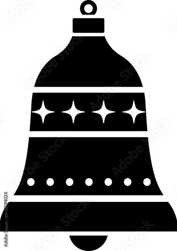 Christmas bell ornament silhouette vector isolated.
Transparent background.