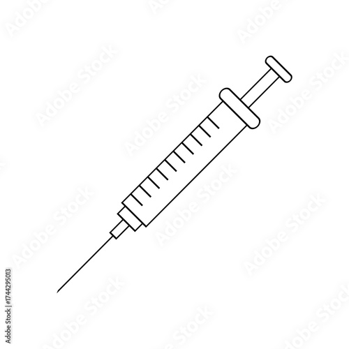 Minimal Syringe Icon for Medical, Vaccine, and Healthcare 