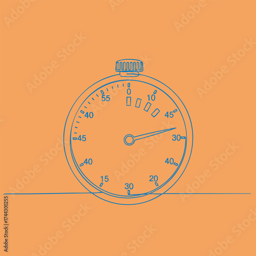 Minimalist stopwatch with a sleek design and precise timing features set against a warm orange