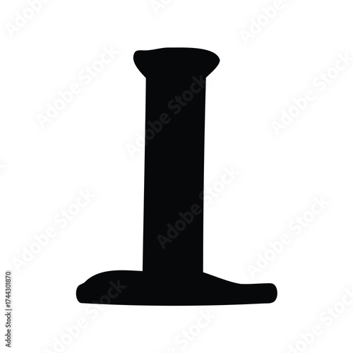 Abstract image of a candlestick or strange letter on white background