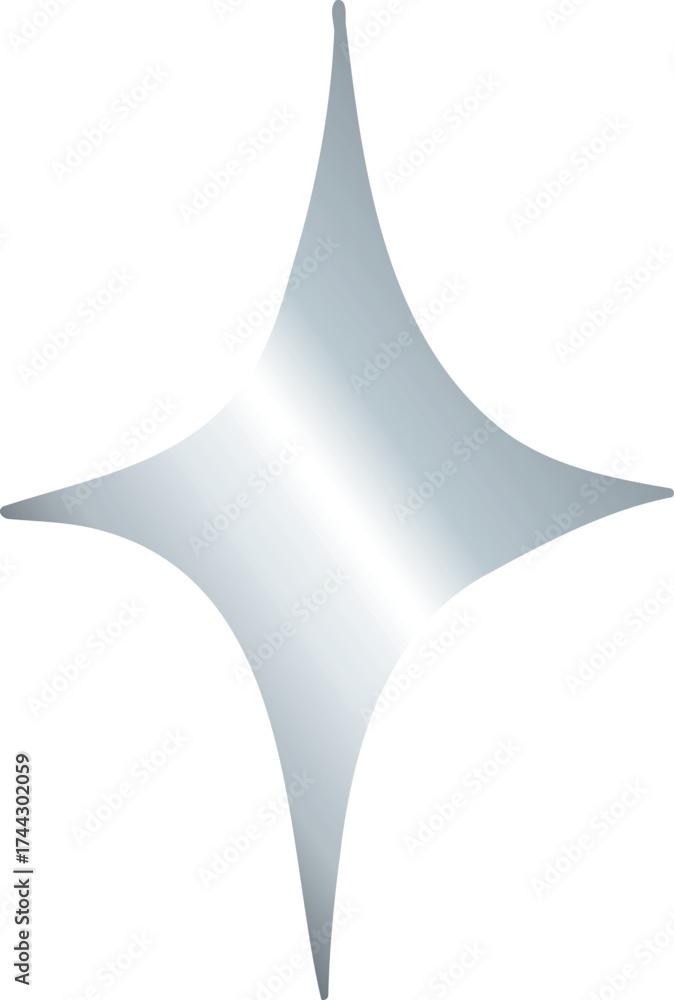 Obraz premium Silver Four Point Star