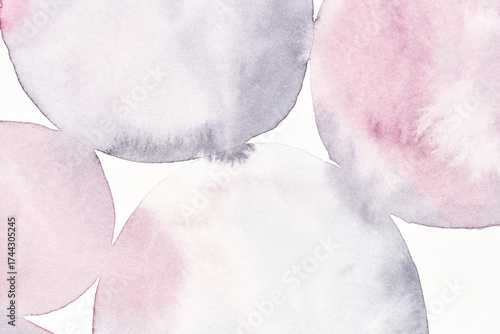 Soft pastel watercolor circles in pink and gray with subtle gradient blending and abstract artistic design.