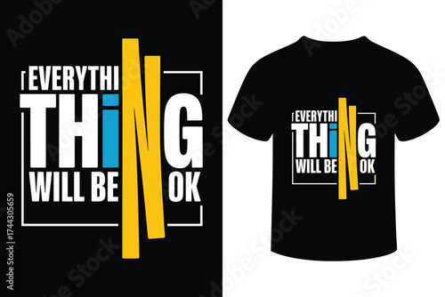 Everything will be ok typography design silhouette