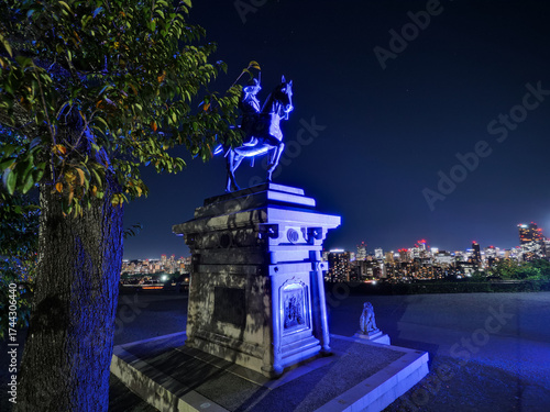仙台城跡（本丸跡）の夜景【宮城県仙台市】