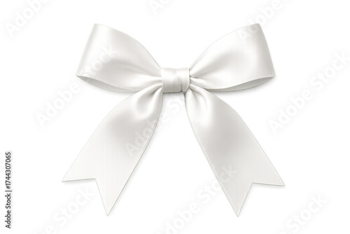 White satin ribbon bow knot decorating gift present