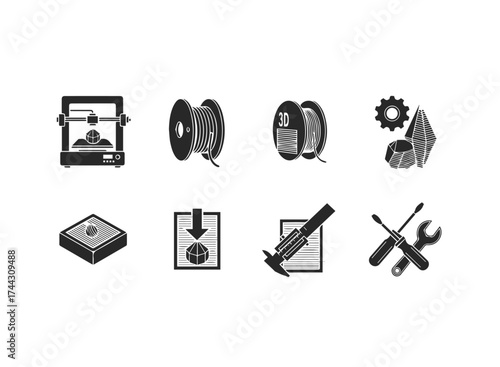 Collection of 3d printing icons