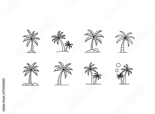 Collection of palm tree icons