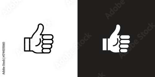 Thumbs up icon, isolated on white background