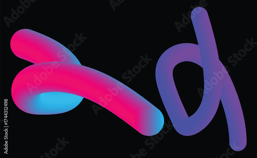 Vibrant gradient tube art against a stark black backdrop, abstract and modern