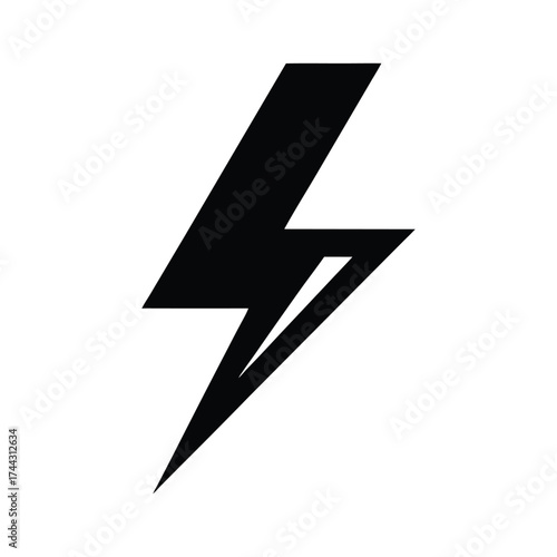 Free Download Lightning Bolt Silhouette Logo Solid Black Vector Illustration - GFXLoad