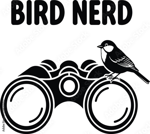 "Bird Nerd Gifts for Birdwatchers – Unique Binocular & Chickadee Design"