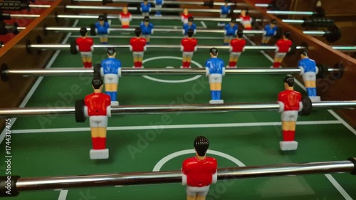 Children's educational board game of football, close-up