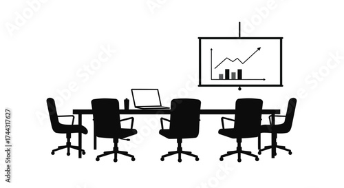 Presentation in a meeting room with a screen and seated attendees