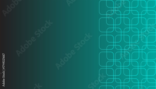 Abstract teal gradient background with geometric line pattern vector design
