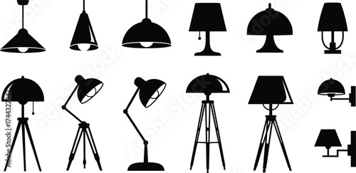 Lamp Vector Icons Silhouette