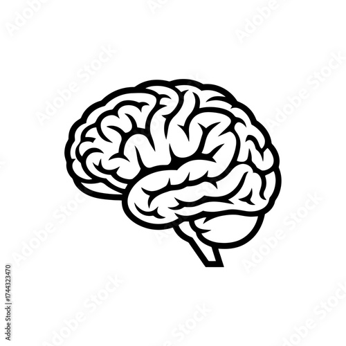 Vector art of stylized illustration of a human brain