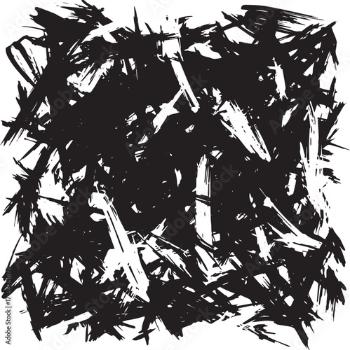 Abstract black brush stroke swirls background. Brush stroke design